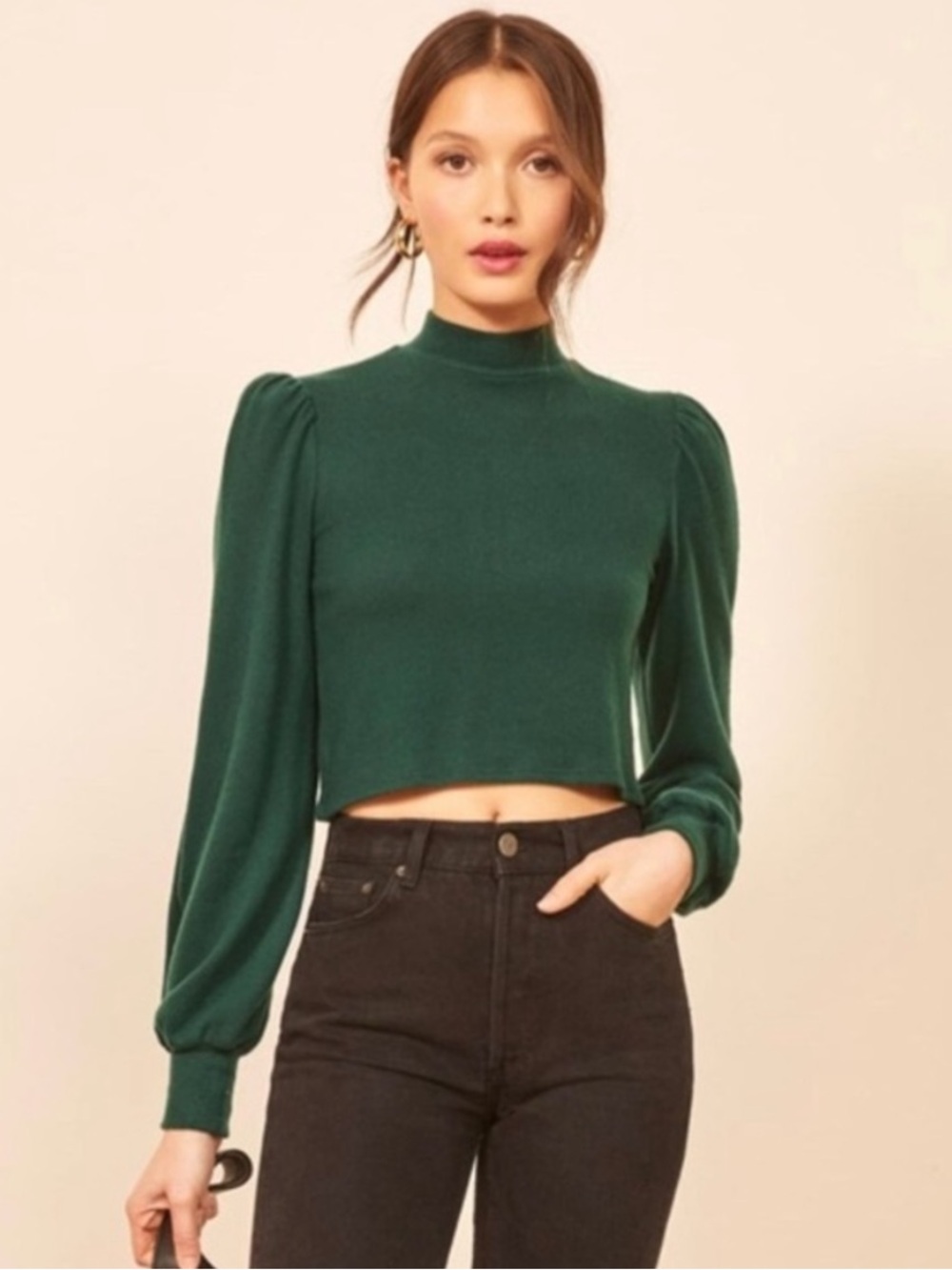 Reformation Kelly Top in Emerald Green